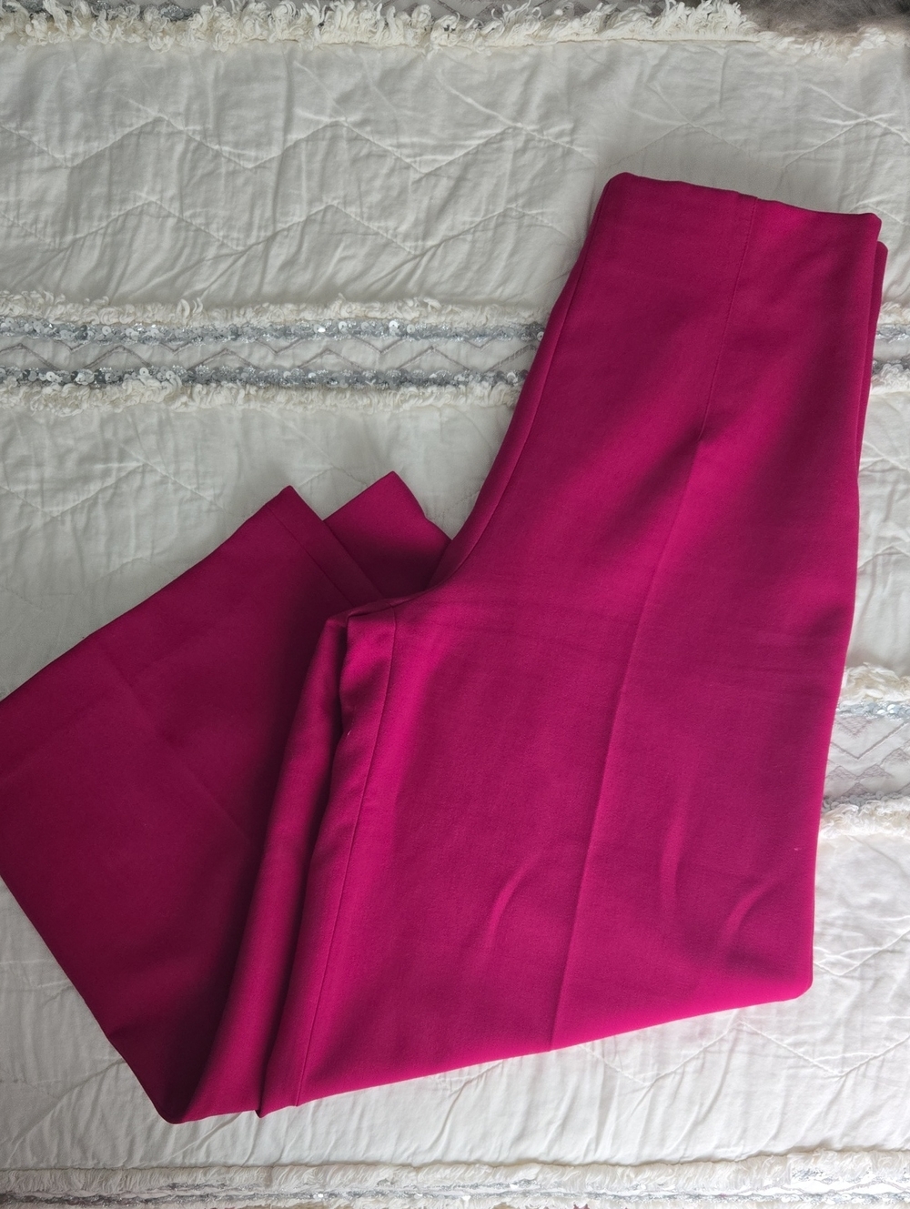 ZARA Wide-Leg High-Rise Pants in Fuchsia